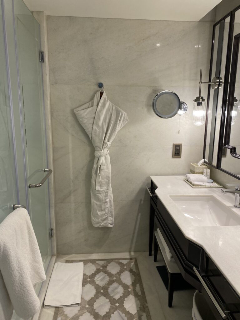 Bathroom view of club room at the ITC Rajputana Hotel in Jaipur, India